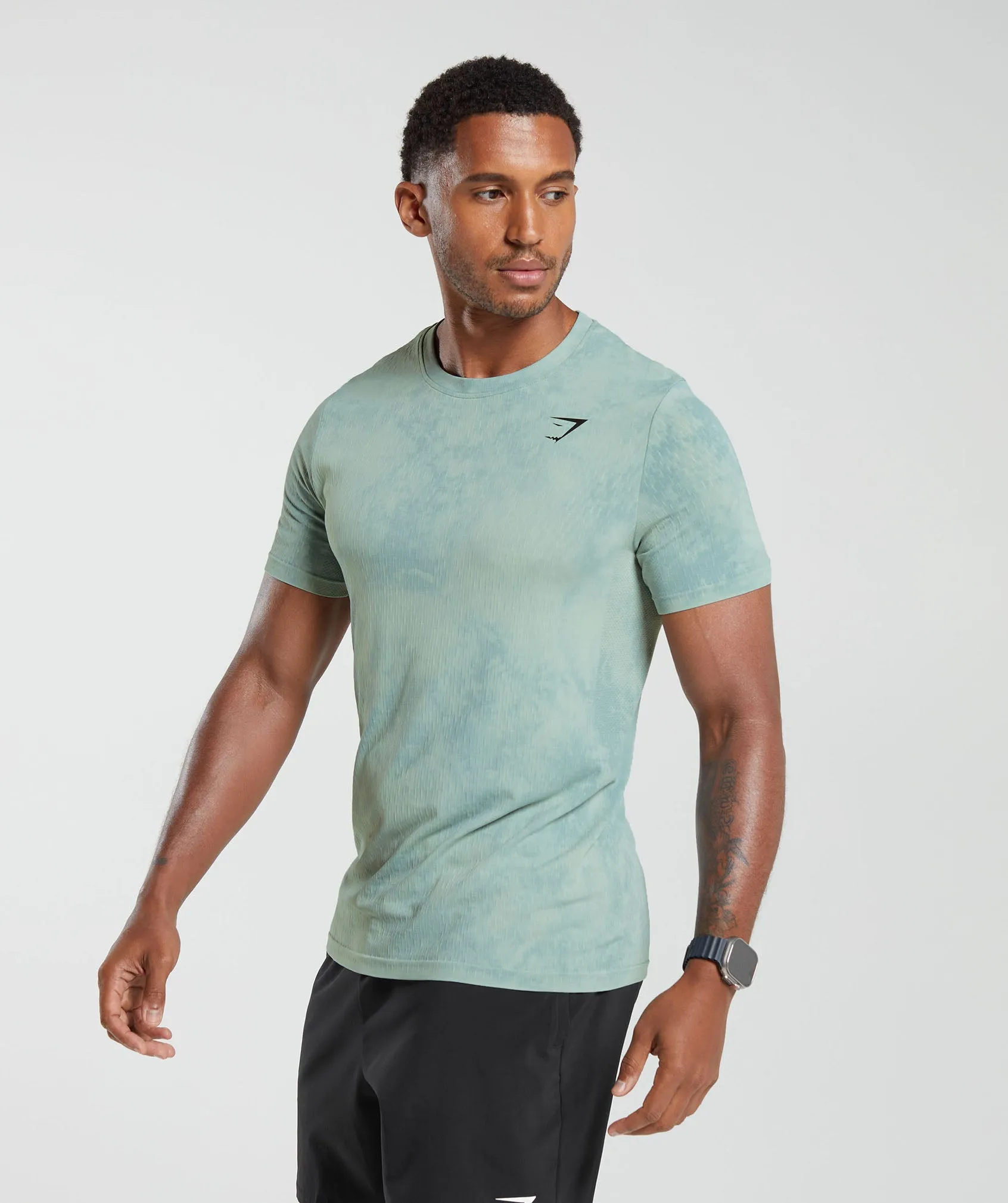 Gymshark Washed Seamless T-Shirt - Blue sold by Gymshark product image thumbnail 3