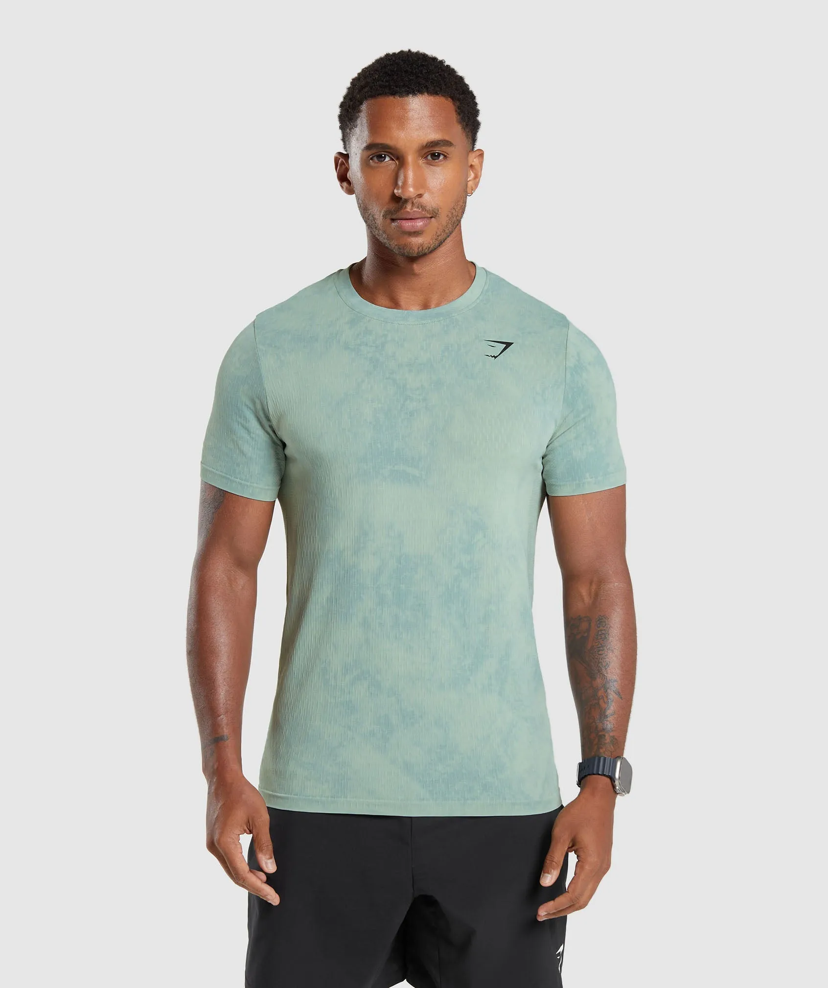 Gymshark Washed Seamless T-Shirt - Blue sold by Gymshark