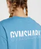 Gymshark Fraction Oversized T-Shirt - Coastal Blue sold by Gymshark