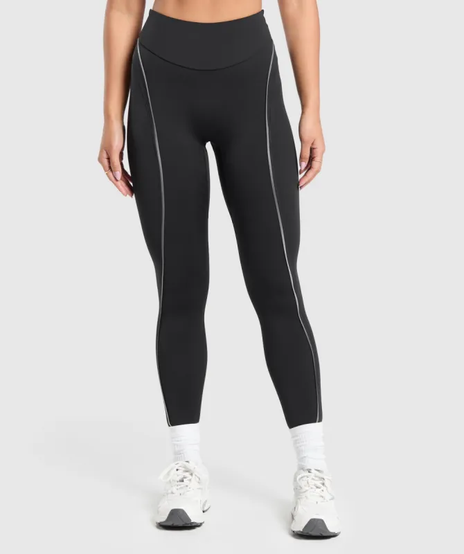 Gymshark Contour Leggings - Black/Metal Grey sold by Gymshark