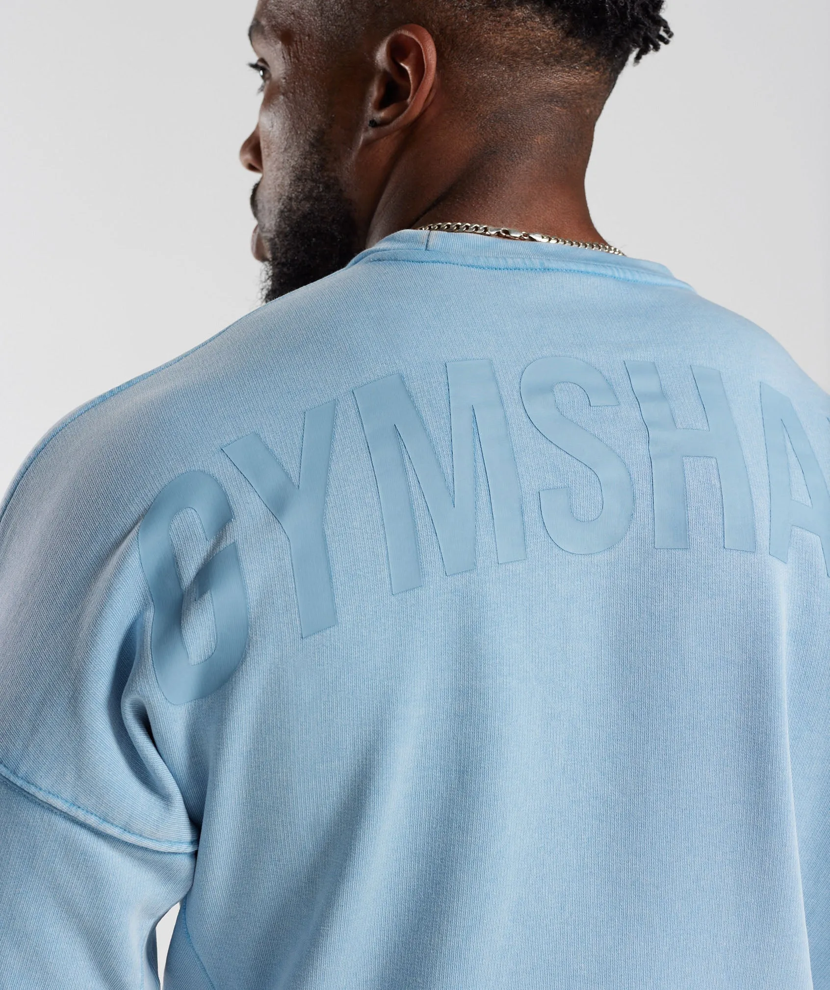 Gymshark Power Washed Crew - Ozone Blue sold by Gymshark product image thumbnail 5