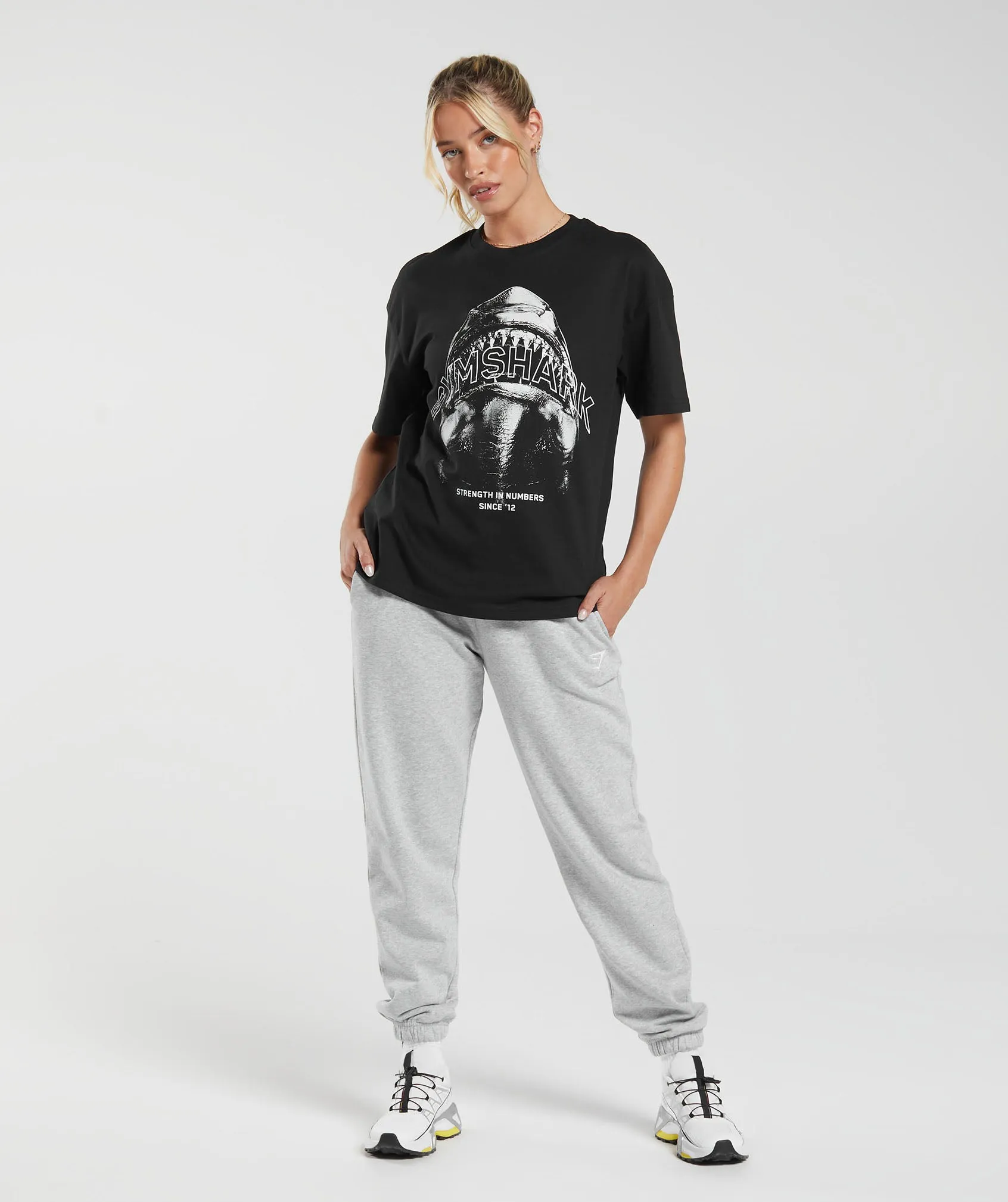 Gymshark Shark Attack Oversized T-Shirt - Black sold by Gymshark product image thumbnail 3