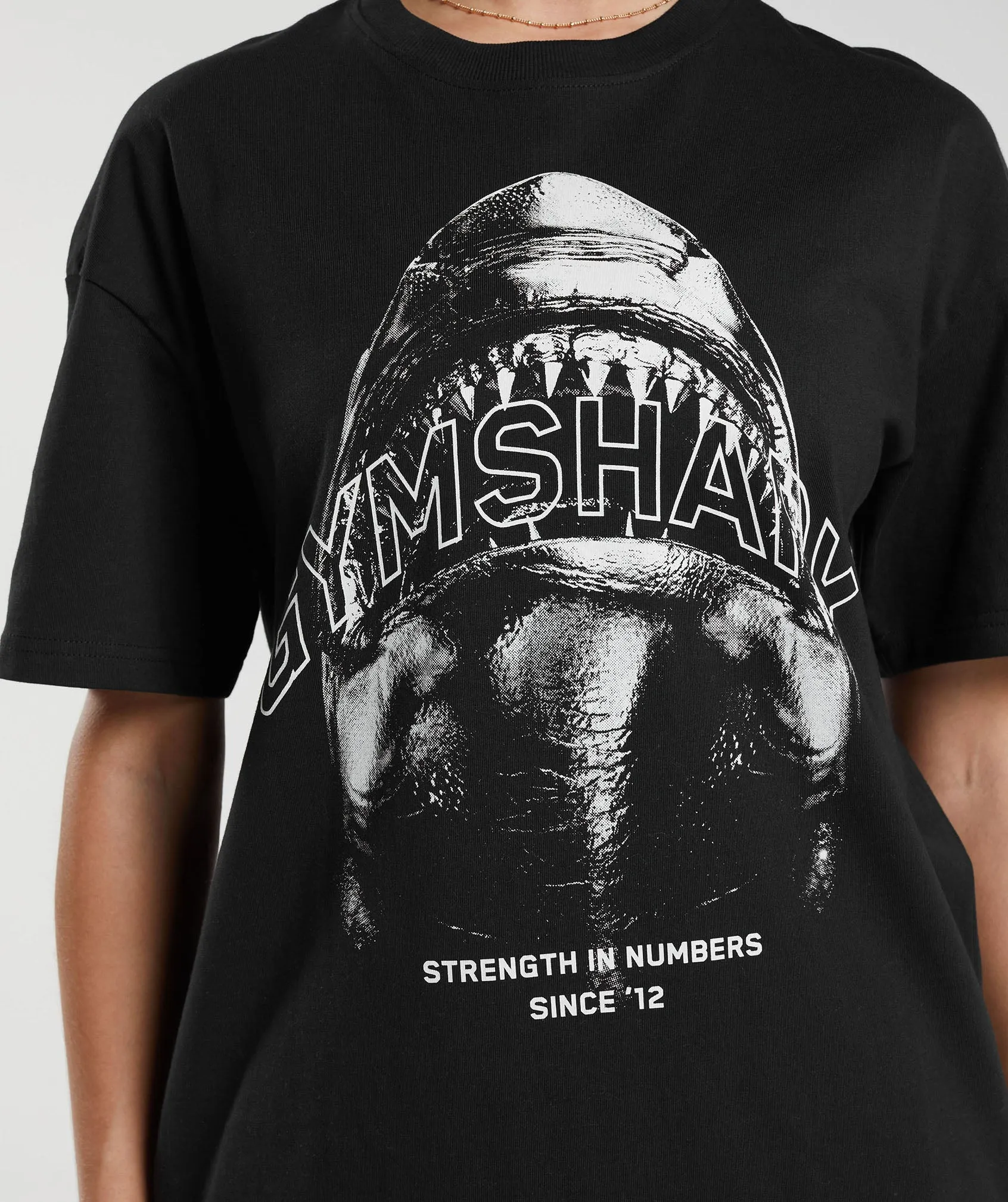 Gymshark Shark Attack Oversized T-Shirt - Black sold by Gymshark product image thumbnail 4