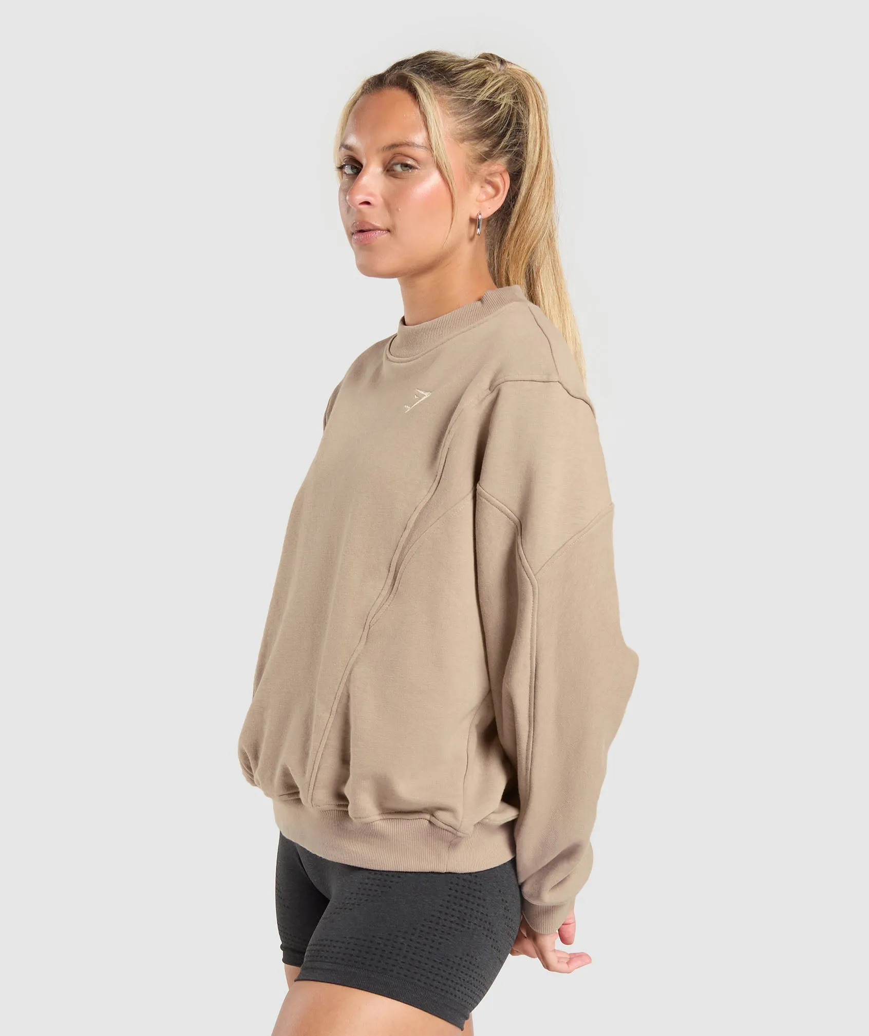 Gymshark Rest Day Cotton Contour Pullover - Cement Brown sold by Gymshark product image thumbnail 3
