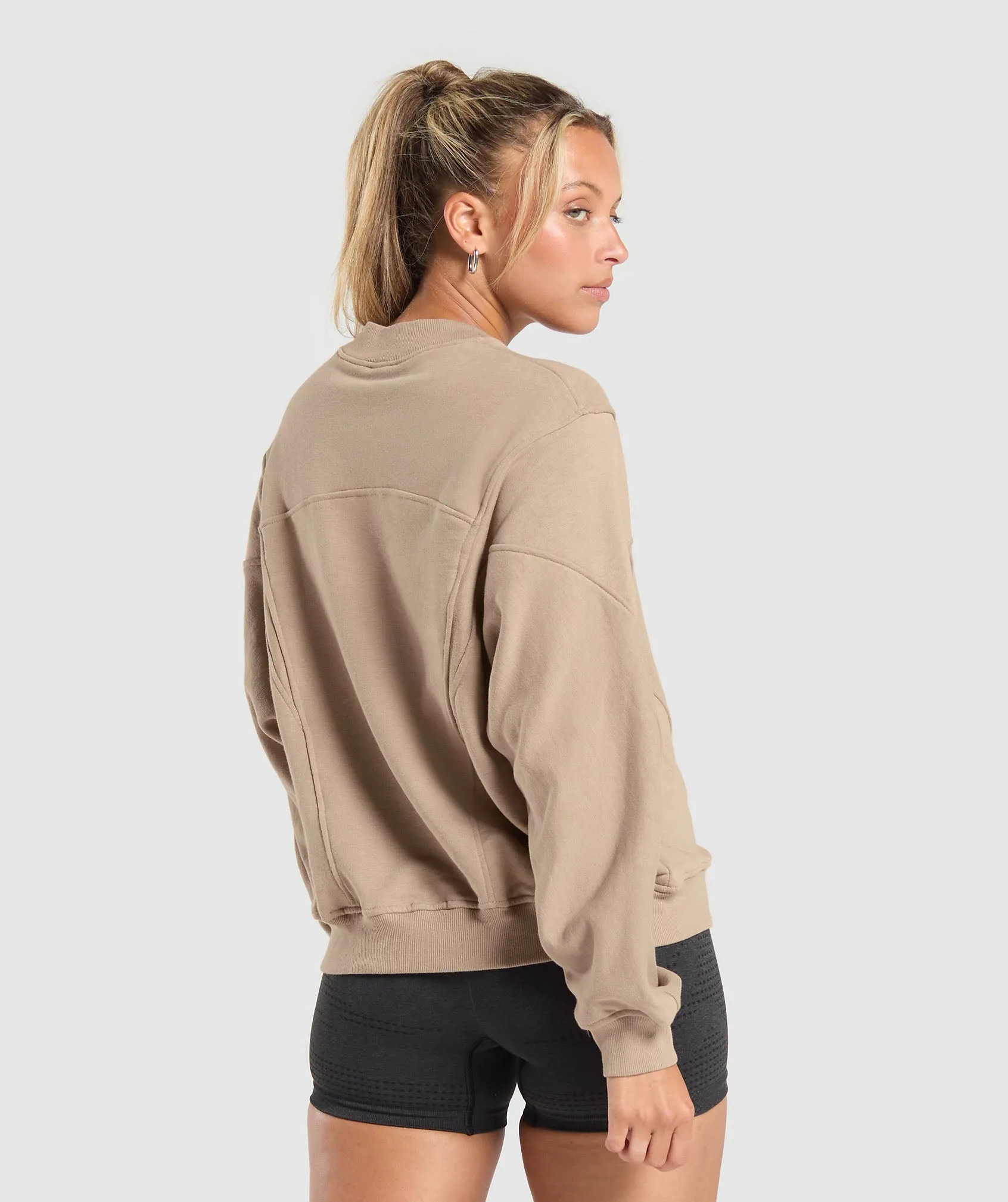 Gymshark Rest Day Cotton Contour Pullover - Cement Brown sold by Gymshark product image thumbnail 2