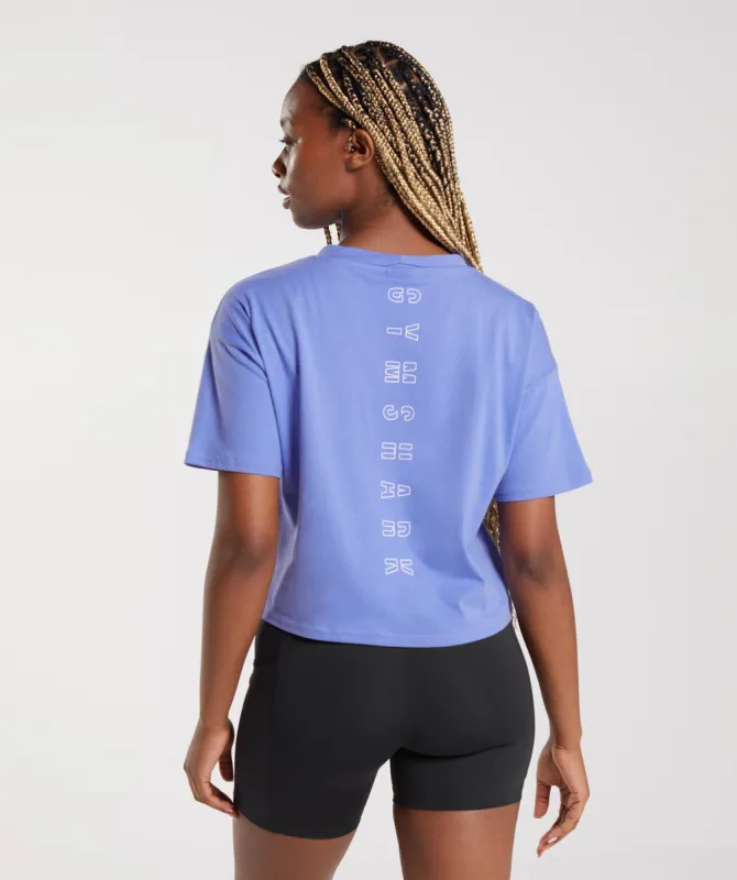 Gymshark Central Graphic Midi Tee - Grape Blue sold by Gymshark