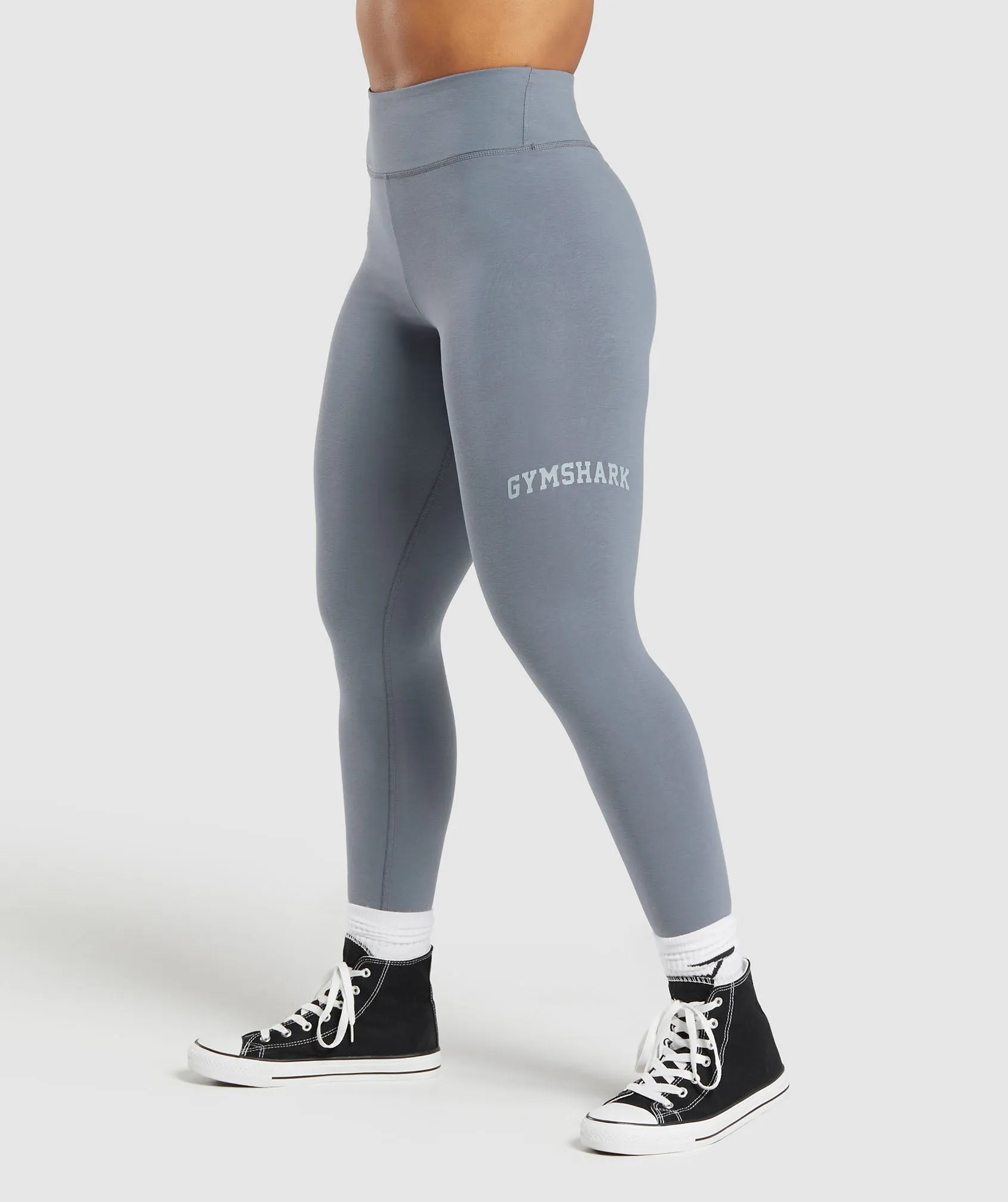 Gymshark Gymshark Lifting Logo Leggings - Iron Blue sold by Gymshark product image thumbnail 3