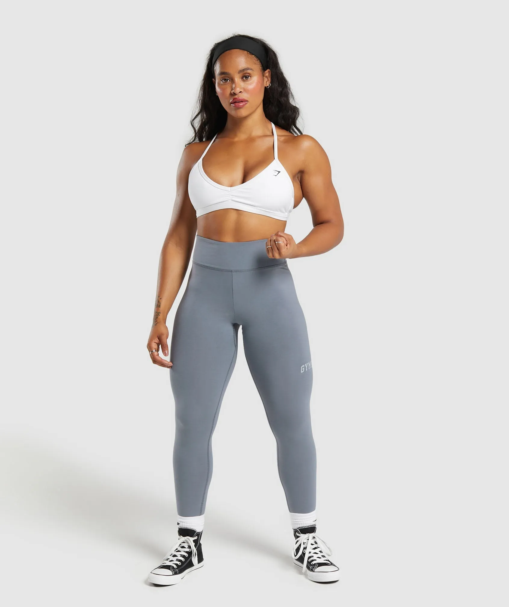 Gymshark Gymshark Lifting Logo Leggings - Iron Blue sold by Gymshark product image thumbnail 4