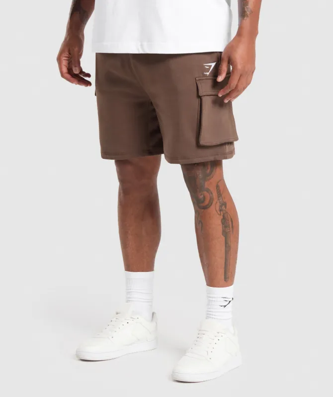 Gymshark Crest Cargo 7" Shorts - Walnut Brown sold by Gymshark