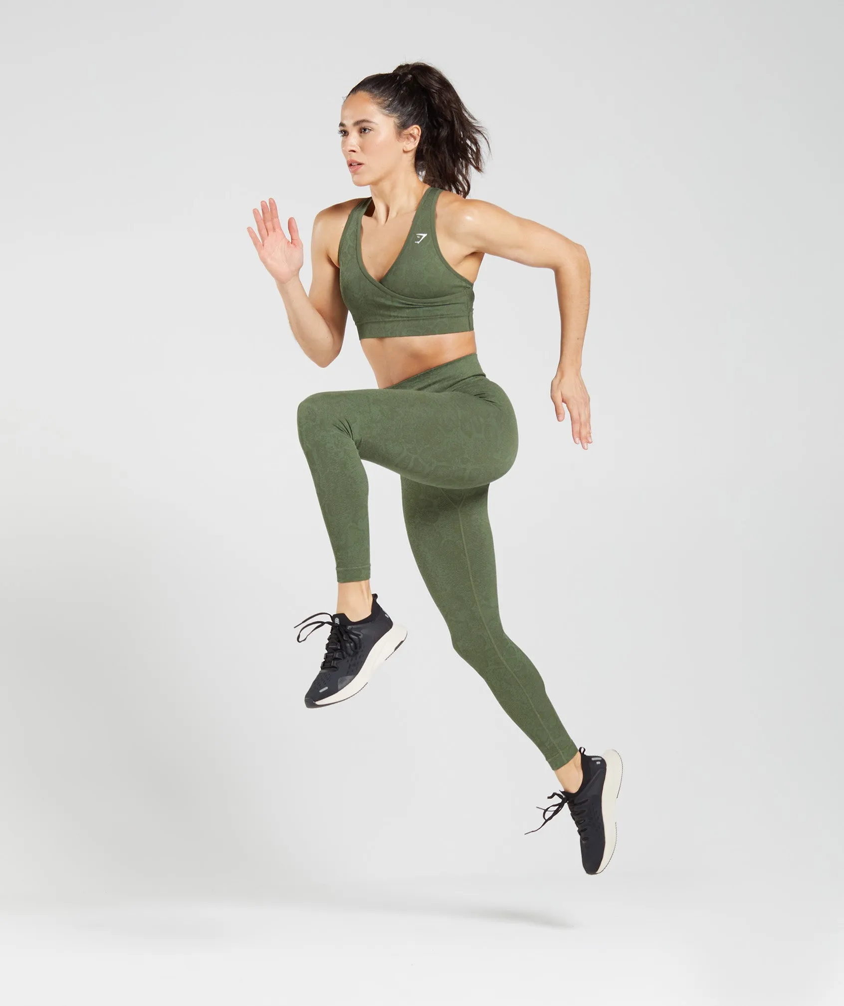 Gymshark Adapt Animal Seamless Leggings - Willow Green/Core Olive sold by Gymshark product image thumbnail 4