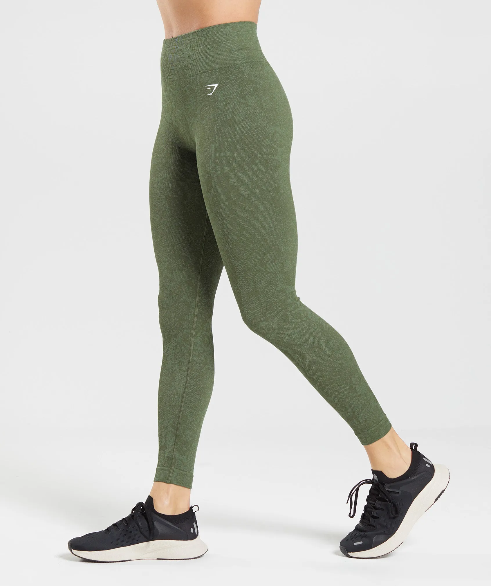 Gymshark Adapt Animal Seamless Leggings - Willow Green/Core Olive sold by Gymshark product image thumbnail 3