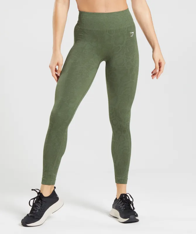 Gymshark Adapt Animal Seamless Leggings - Willow Green/Core Olive sold by Gymshark