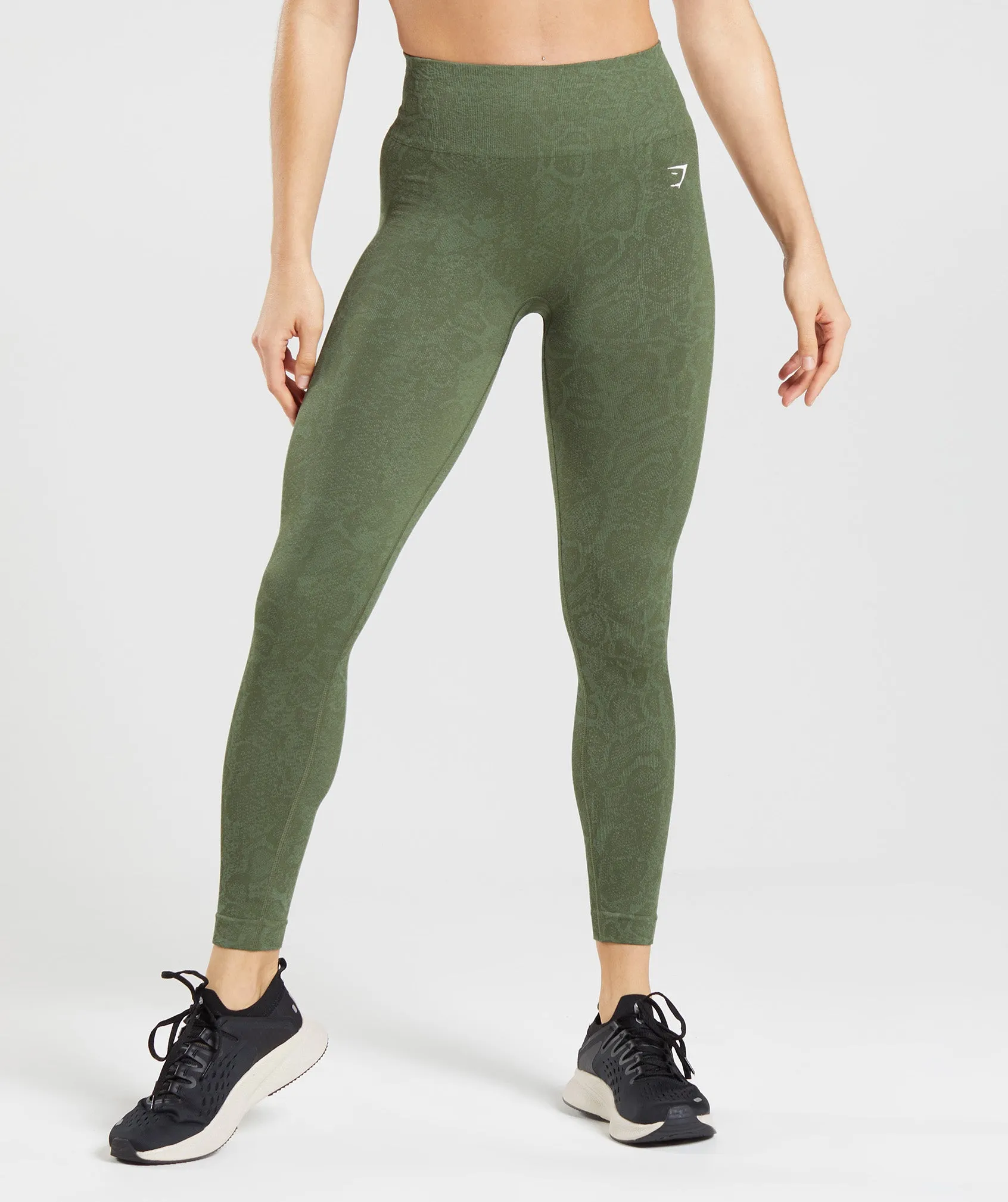 Gymshark Adapt Animal Seamless Leggings - Willow Green/Core Olive sold by Gymshark
