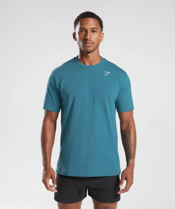 Gymshark Crest T-Shirt - Terrace Blue sold by Gymshark