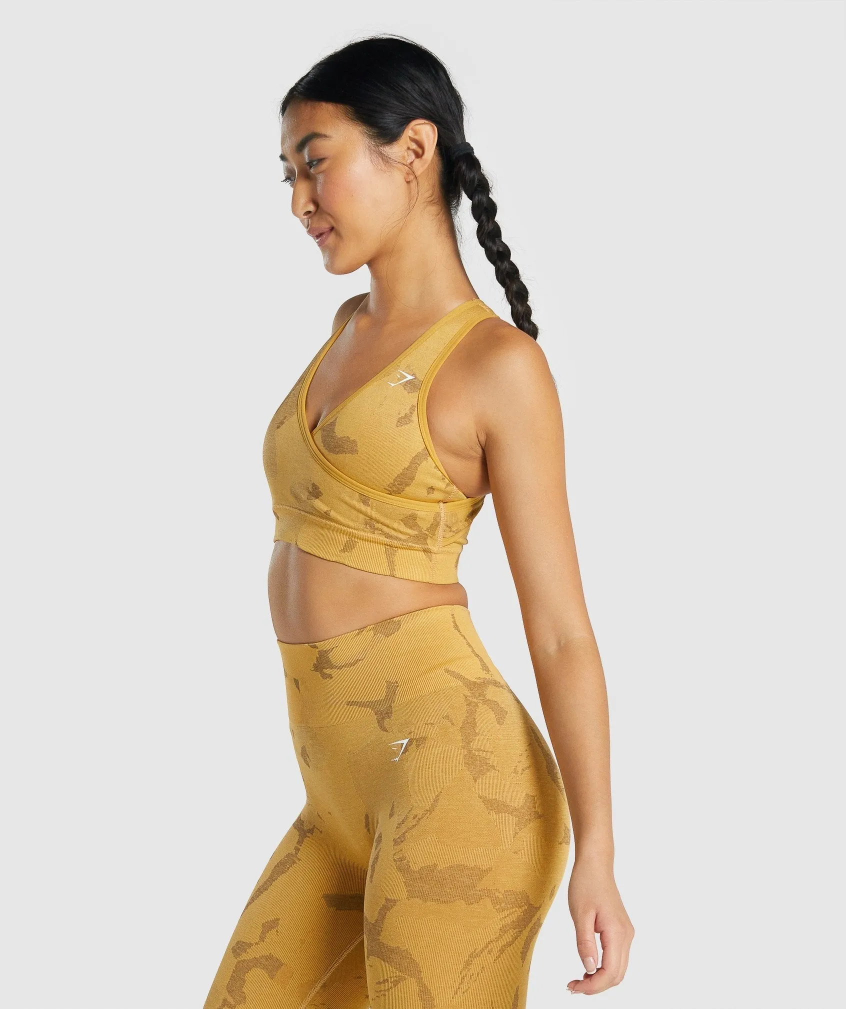 Gymshark Adapt Camo Seamless Sports Bra - Savanna | Yellow sold by Gymshark product image thumbnail 3