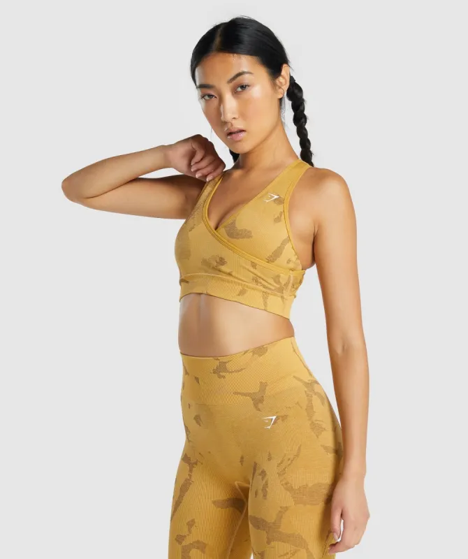 Gymshark Adapt Camo Seamless Sports Bra - Savanna | Yellow sold by Gymshark
