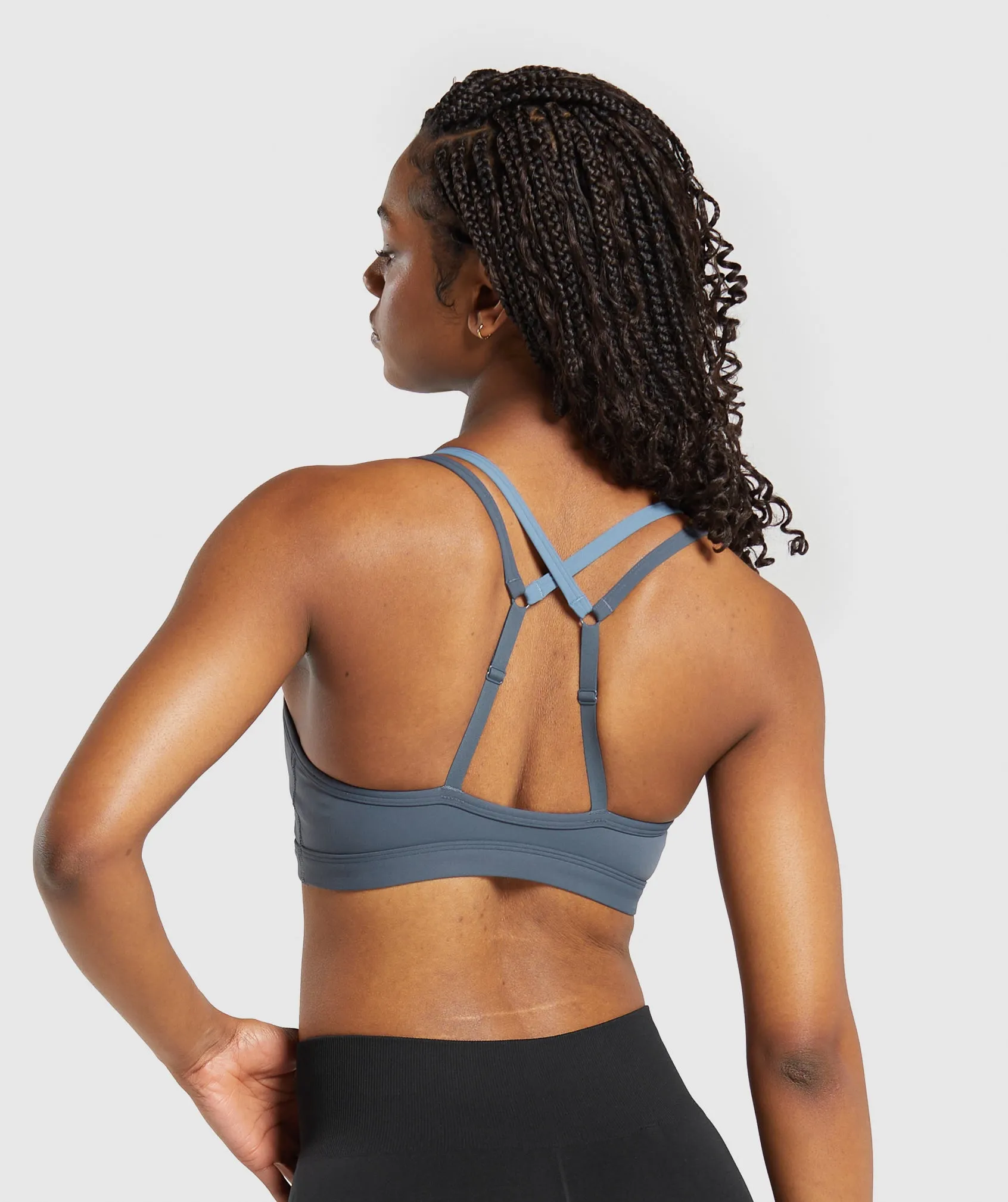 Gymshark Double Up Sports Bra - Titanium Blue/Faded Blue sold by Gymshark product image thumbnail 2