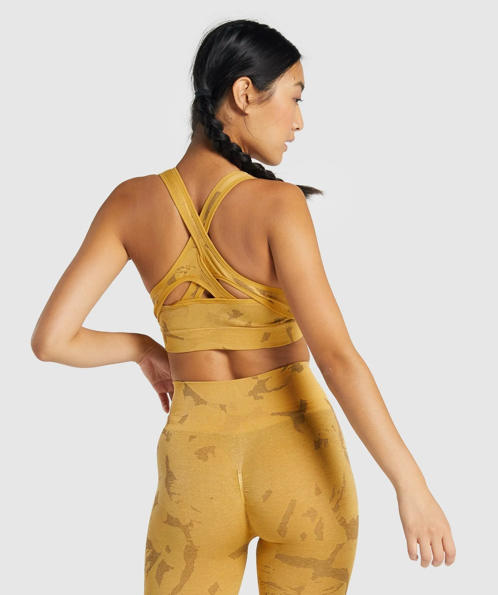 Gymshark Adapt Camo Seamless Sports Bra - Savanna | Yellow sold by Gymshark product image thumbnail 2