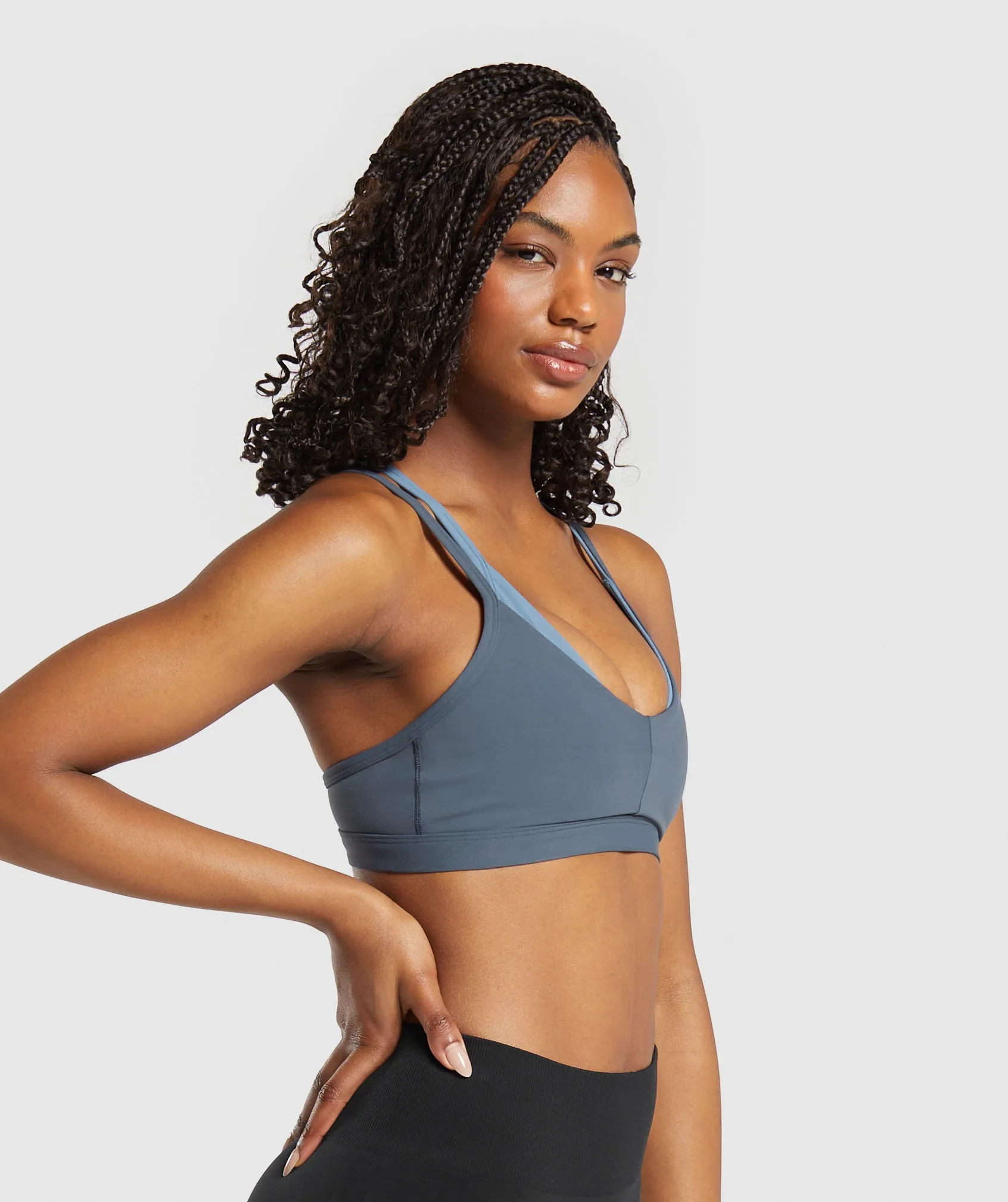 Gymshark Double Up Sports Bra - Titanium Blue/Faded Blue sold by Gymshark product image thumbnail 3