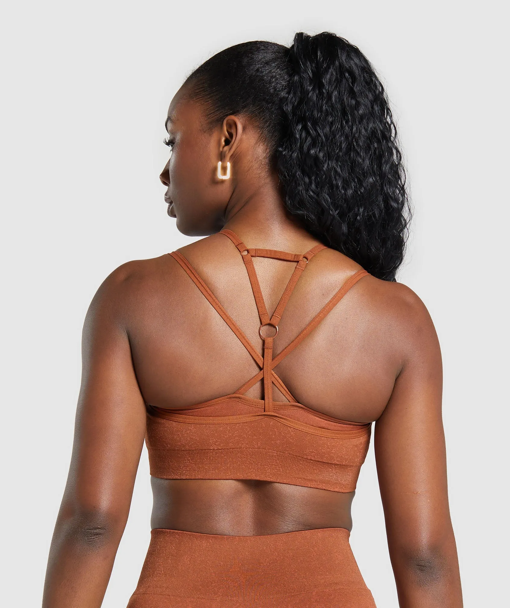 Gymshark Adapt Fleck Seamless Sports Bra - Copper Brown/Terracotta Orange sold by Gymshark product image thumbnail 2