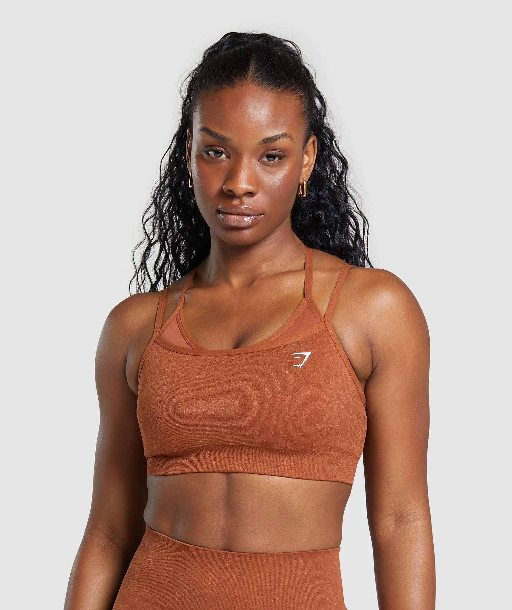 Gymshark Adapt Fleck Seamless Sports Bra - Copper Brown/Terracotta Orange sold by Gymshark