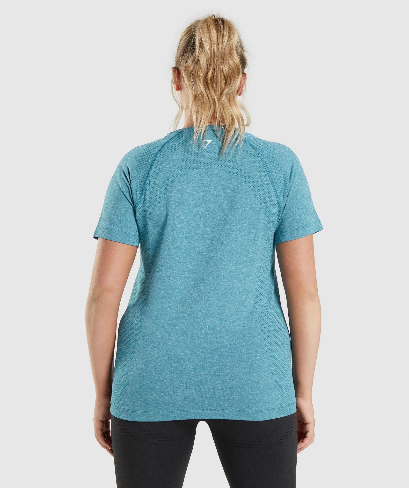 Gymshark Vital Seamless 2.0 Light T-Shirt - Tahoe Teal Marl sold by Gymshark product image thumbnail 2