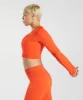 Gymshark Adapt Marl Seamless Long Sleeve Crop Top - Pepper Red/Zesty Orange sold by Gymshark