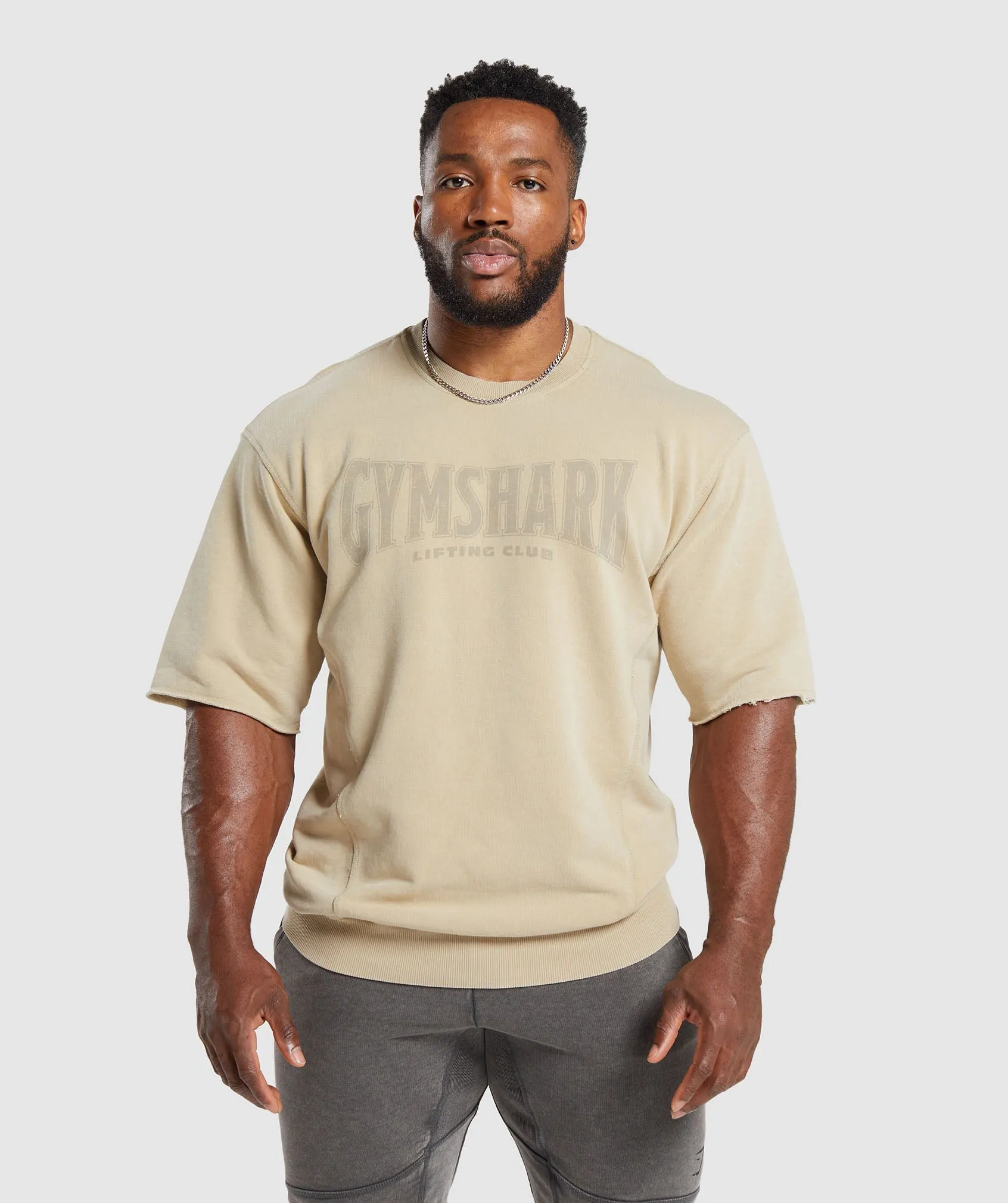 Gymshark Heritage Washed Short Sleeve Crew - Desert Beige sold by Gymshark