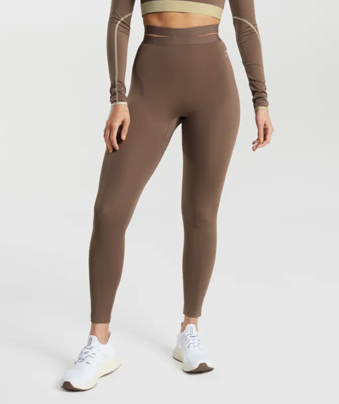 Gymshark Strappy Waistband Leggings - Soft Brown sold by Gymshark