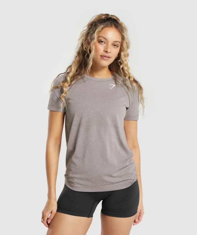 Gymshark Vital Seamless 2.0 Light T-Shirt - Warm Taupe Marl sold by Gymshark