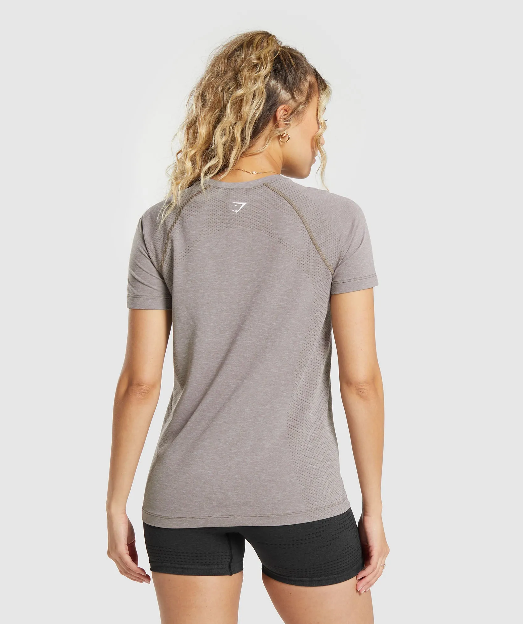 Gymshark Vital Seamless 2.0 Light T-Shirt - Warm Taupe Marl sold by Gymshark product image thumbnail 2