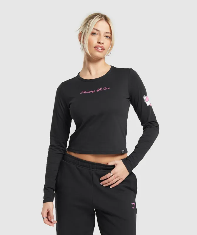 Gymshark Tattoo Midi Long Sleeve T-Shirt - Black sold by Gymshark