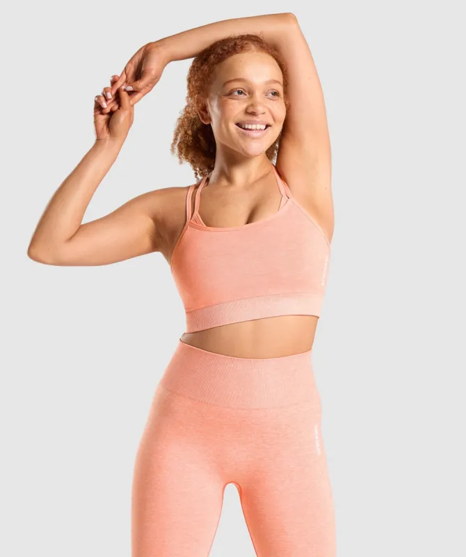 Gymshark Adapt Marl Seamless Sports Bra - Orange sold by Gymshark