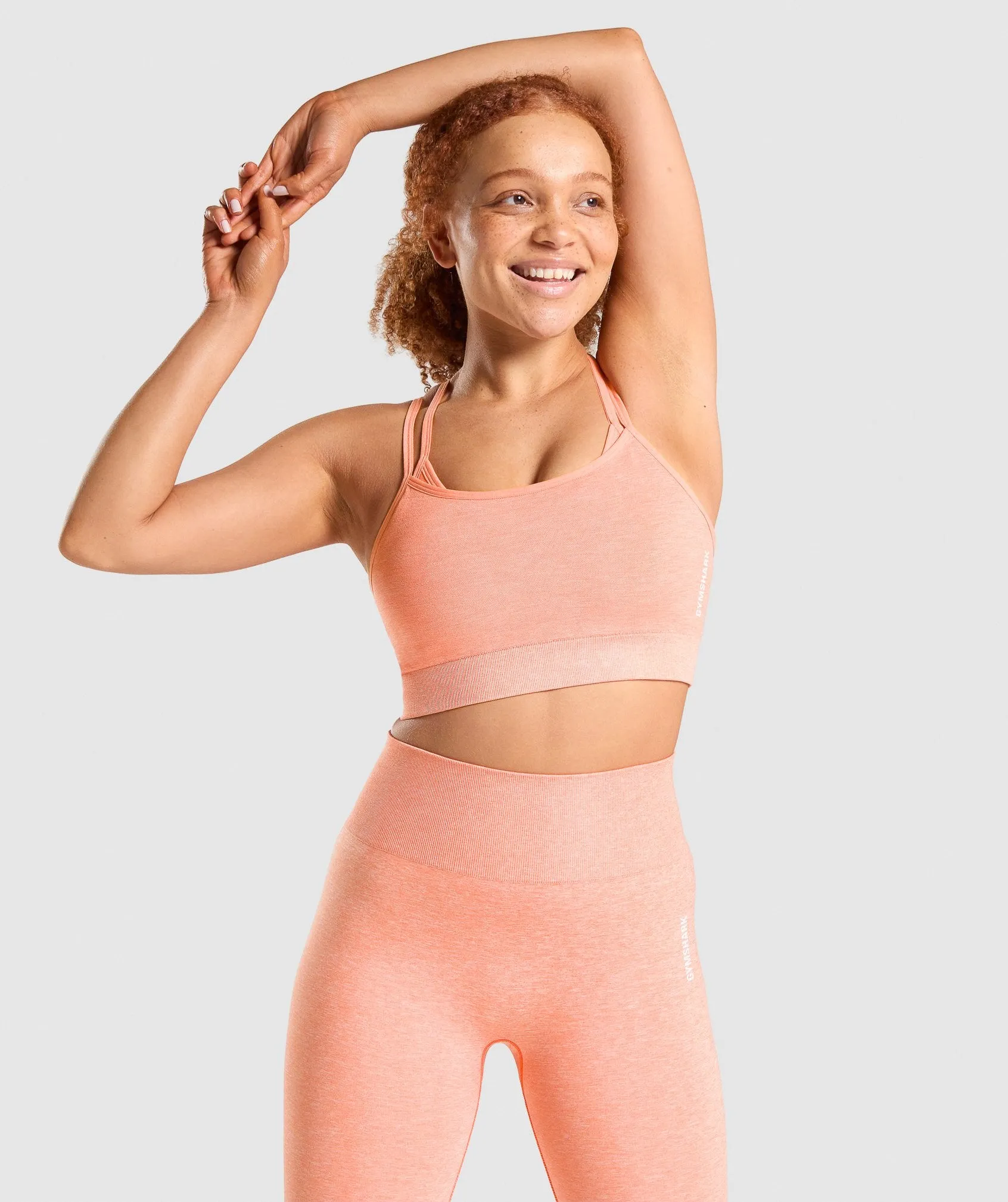 Gymshark Adapt Marl Seamless Sports Bra - Orange sold by Gymshark