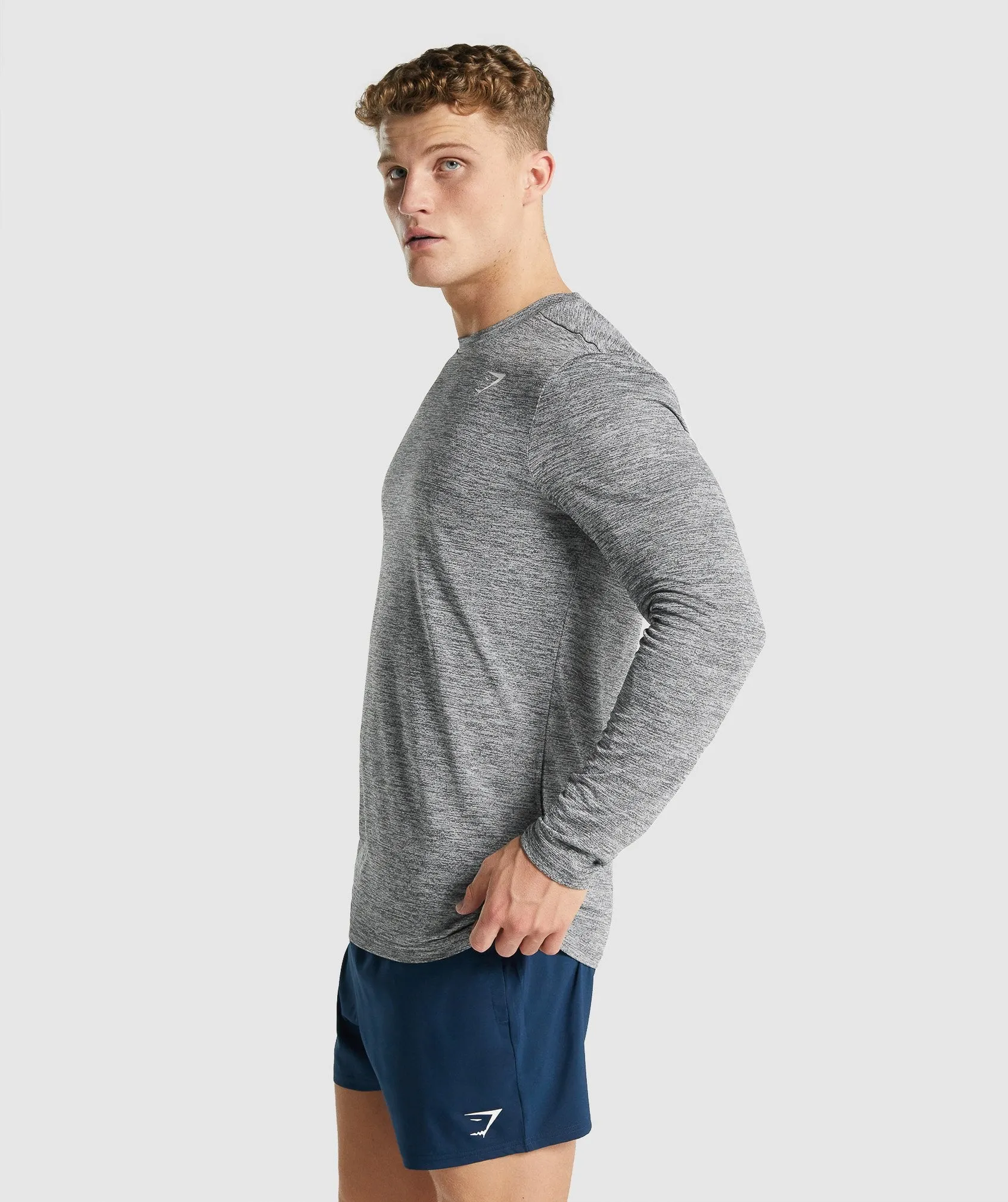 Gymshark Arrival Marl Long Sleeve T-Shirt - Charcoal Marl sold by Gymshark product image thumbnail 3