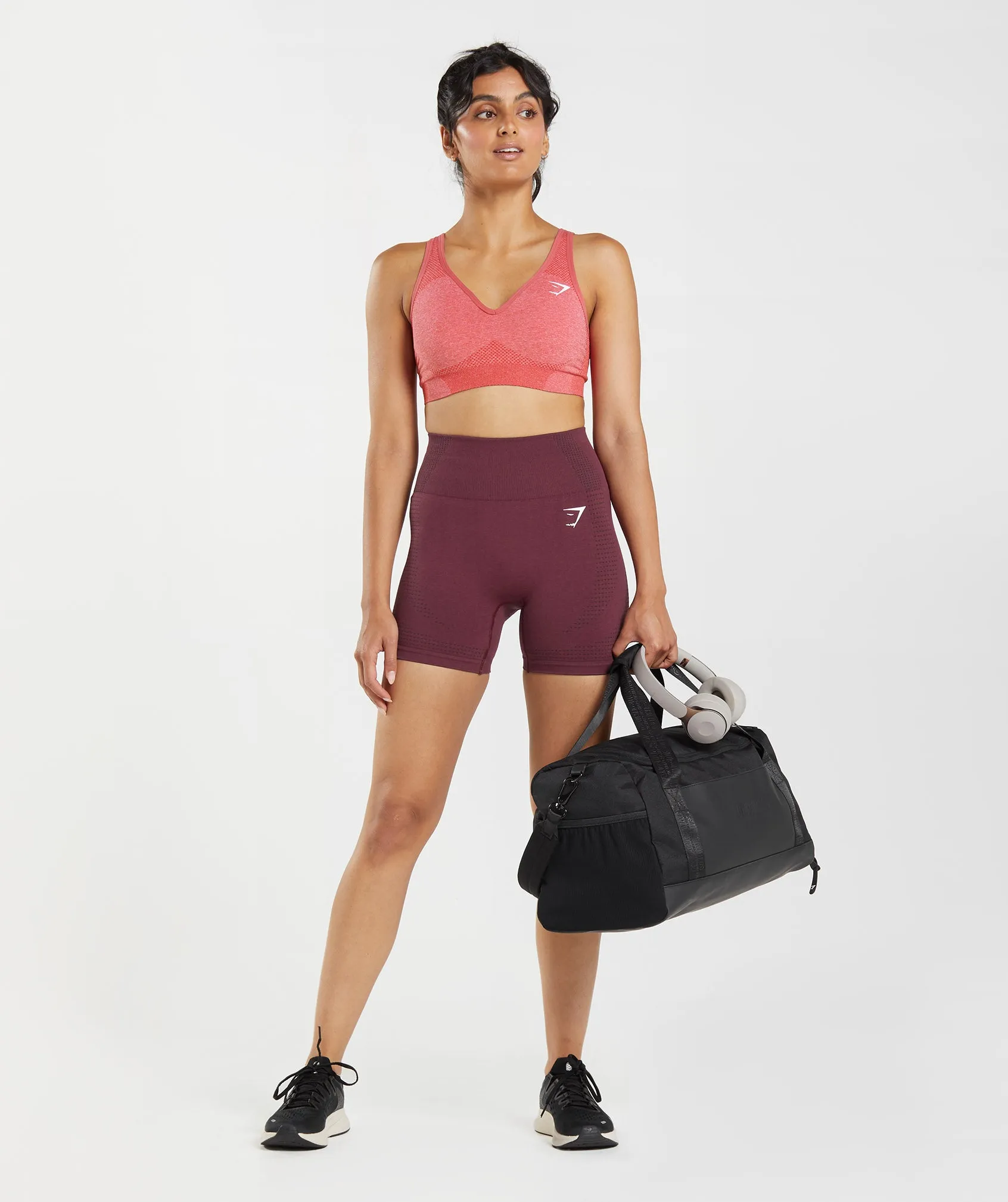 Gymshark Vital V Neck Sports Bra - Chilli Red Marl sold by Gymshark product image thumbnail 5