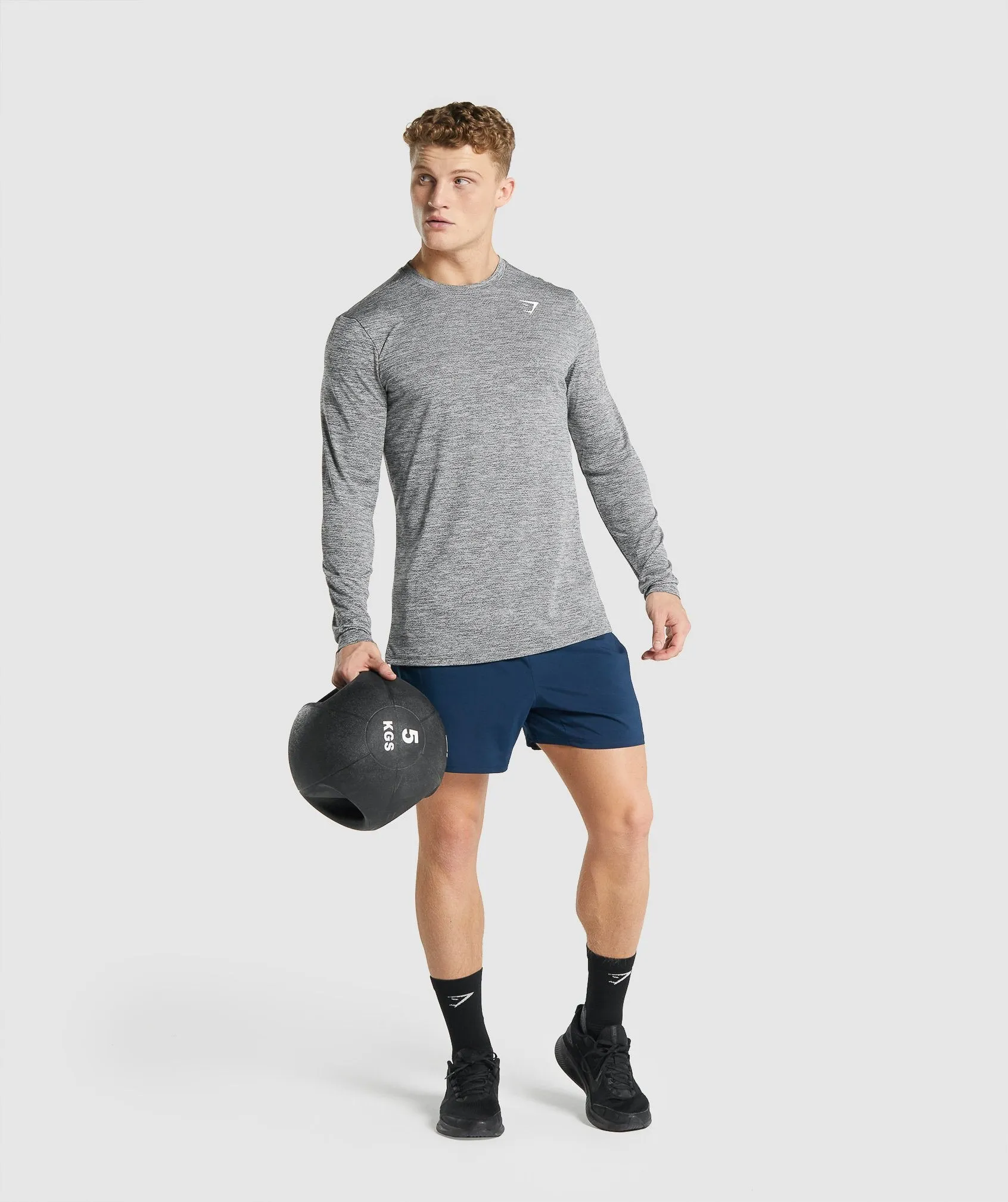 Gymshark Arrival Marl Long Sleeve T-Shirt - Charcoal Marl sold by Gymshark product image thumbnail 4