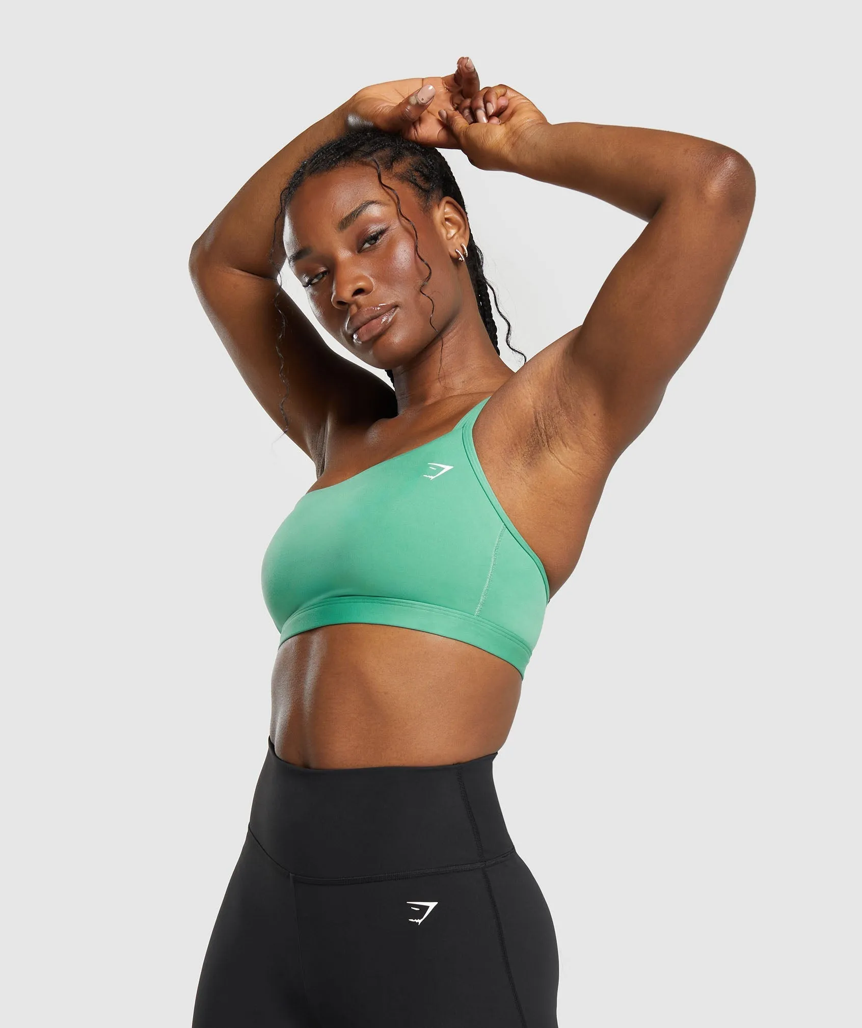 Gymshark One Shoulder Sports Bra - Lagoon Green sold by Gymshark product image thumbnail 4