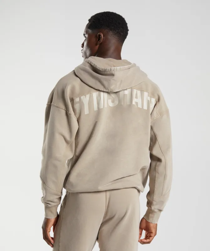 Gymshark Power Washed Hoodie - Cement Brown sold by Gymshark