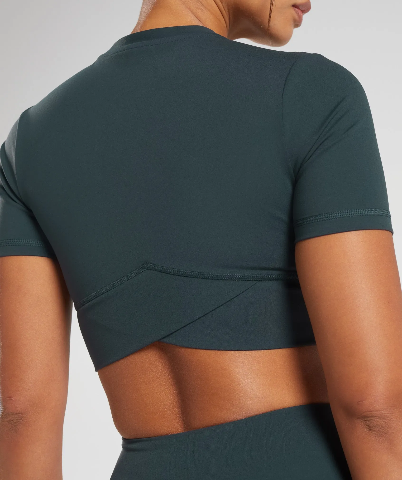 Gymshark Crossover Crop Top - Darkest Teal sold by Gymshark product image thumbnail 5