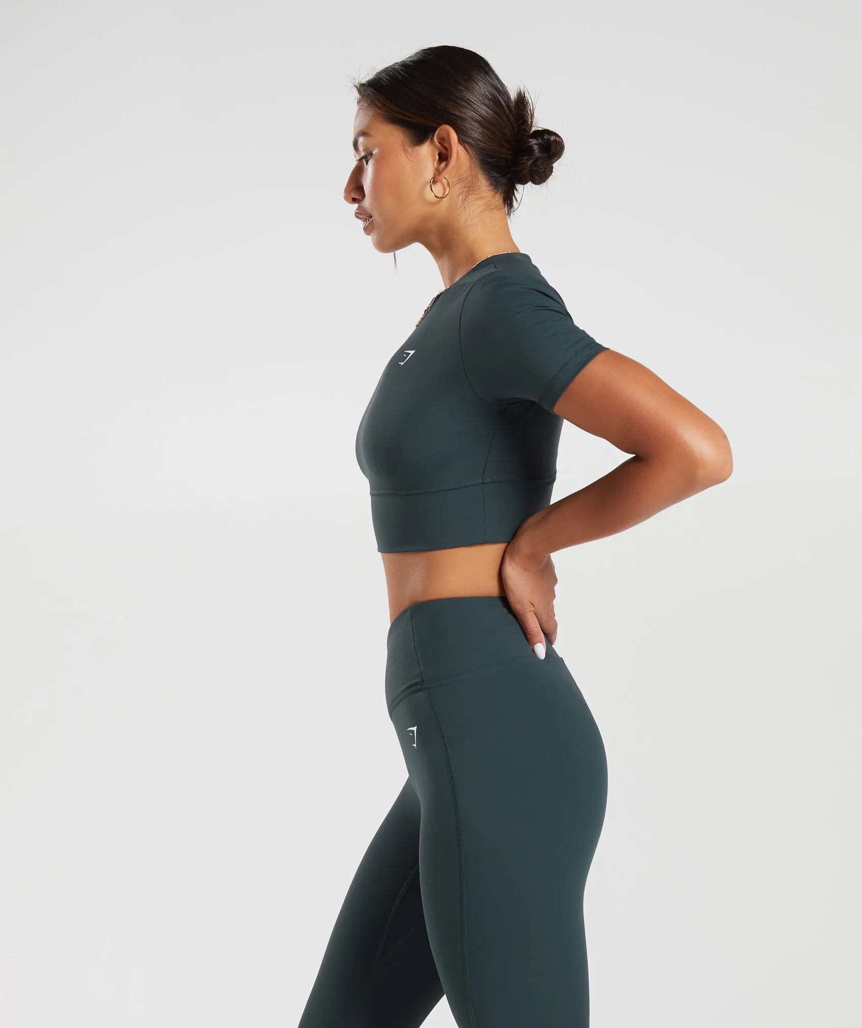 Gymshark Crossover Crop Top - Darkest Teal sold by Gymshark product image thumbnail 3
