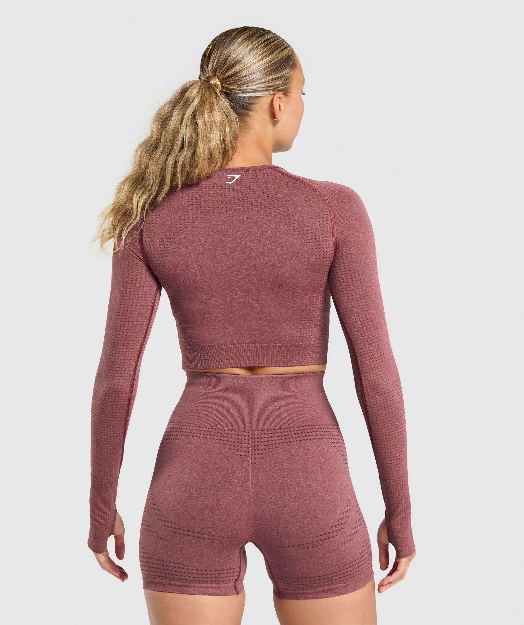 Gymshark Vital Crop Top - Burgundy Pink Marl sold by Gymshark product image thumbnail 2