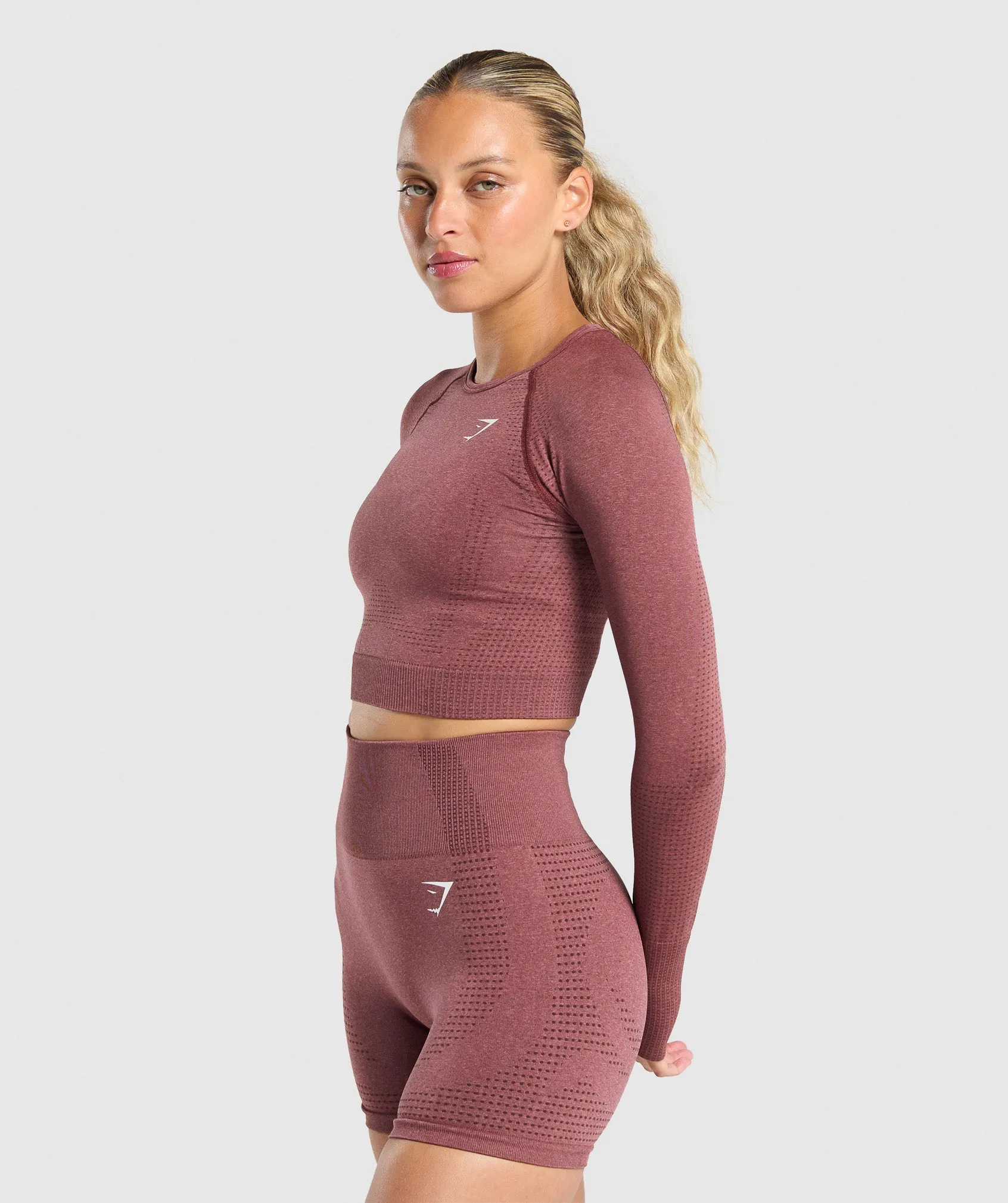Gymshark Vital Crop Top - Burgundy Pink Marl sold by Gymshark product image thumbnail 3