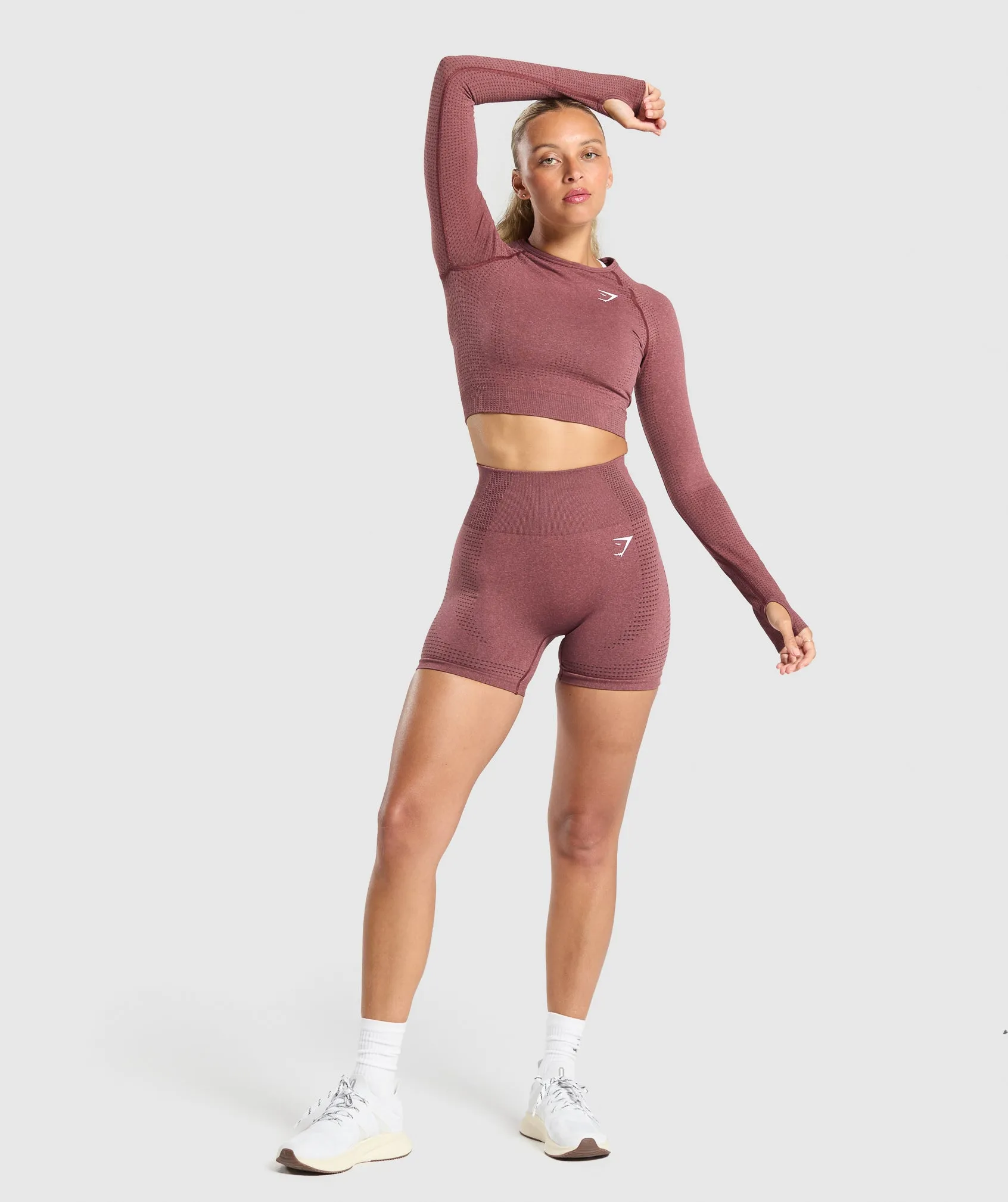 Gymshark Vital Crop Top - Burgundy Pink Marl sold by Gymshark product image thumbnail 4