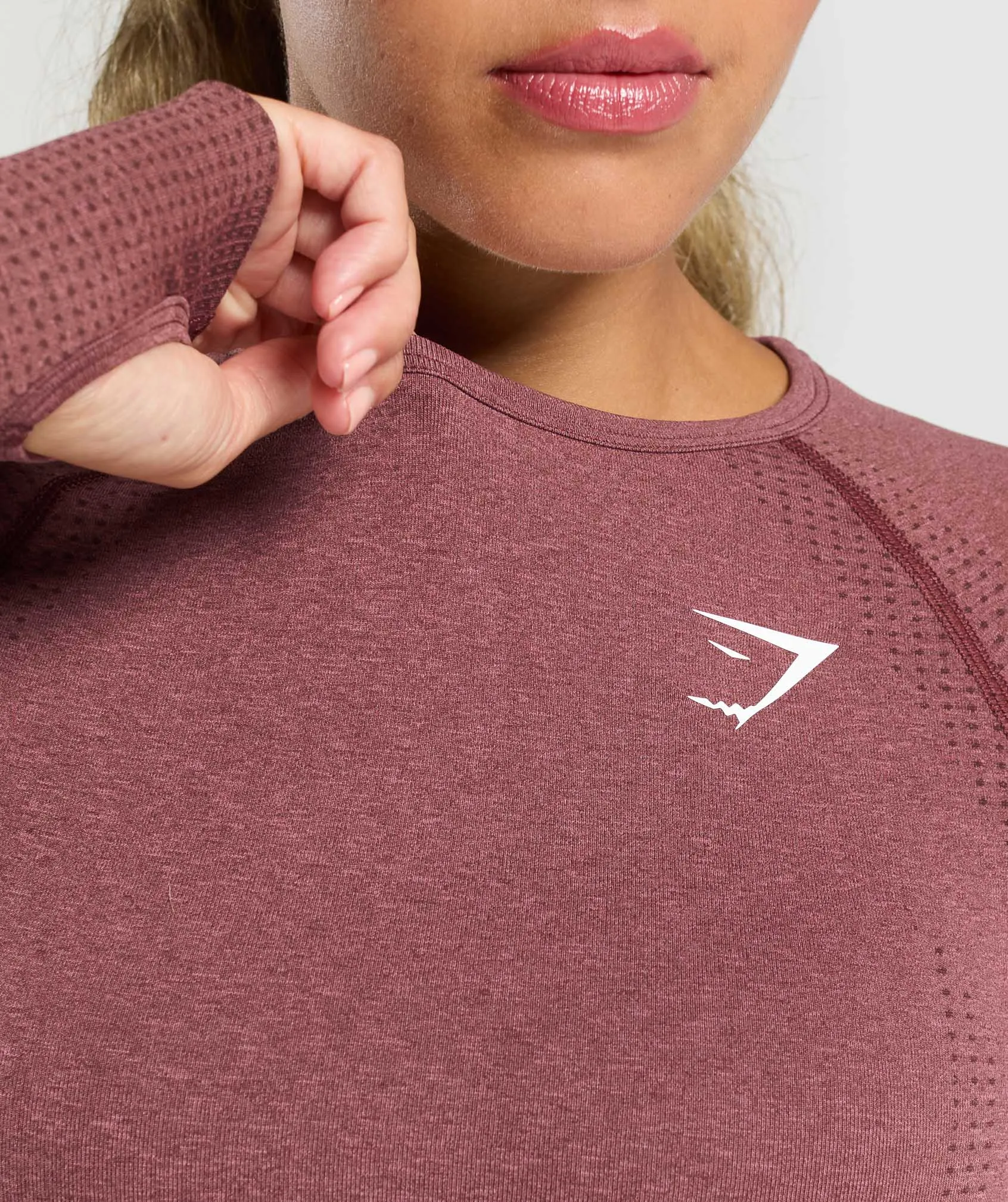 Gymshark Vital Crop Top - Burgundy Pink Marl sold by Gymshark product image thumbnail 5