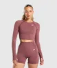 Gymshark Vital Seamless Crop Top - Burgundy Pink Marl sold by Gymshark