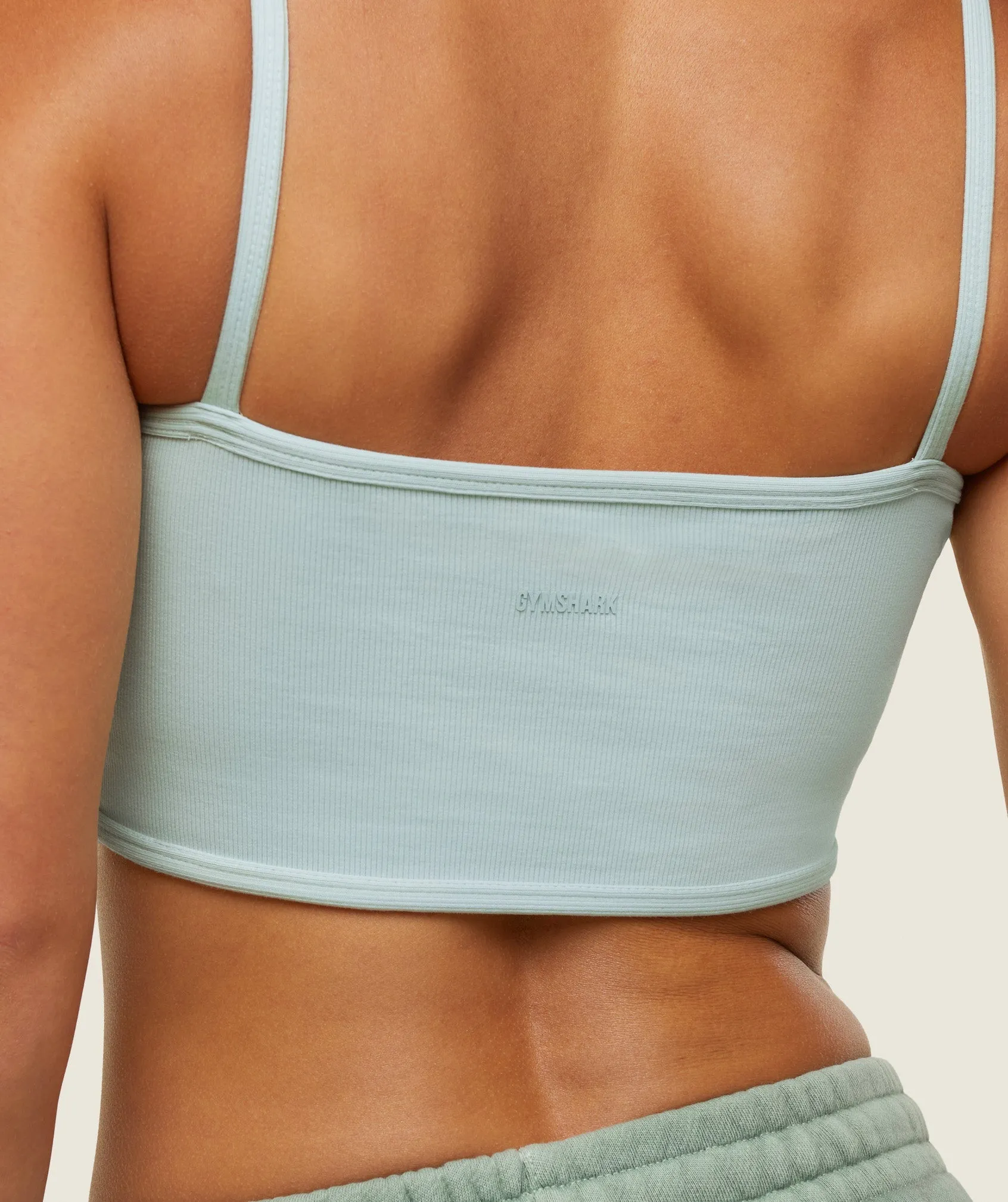 Gymshark everywear Ribbed Bandeau Bra - Cool Turquoise sold by Gymshark product image thumbnail 4