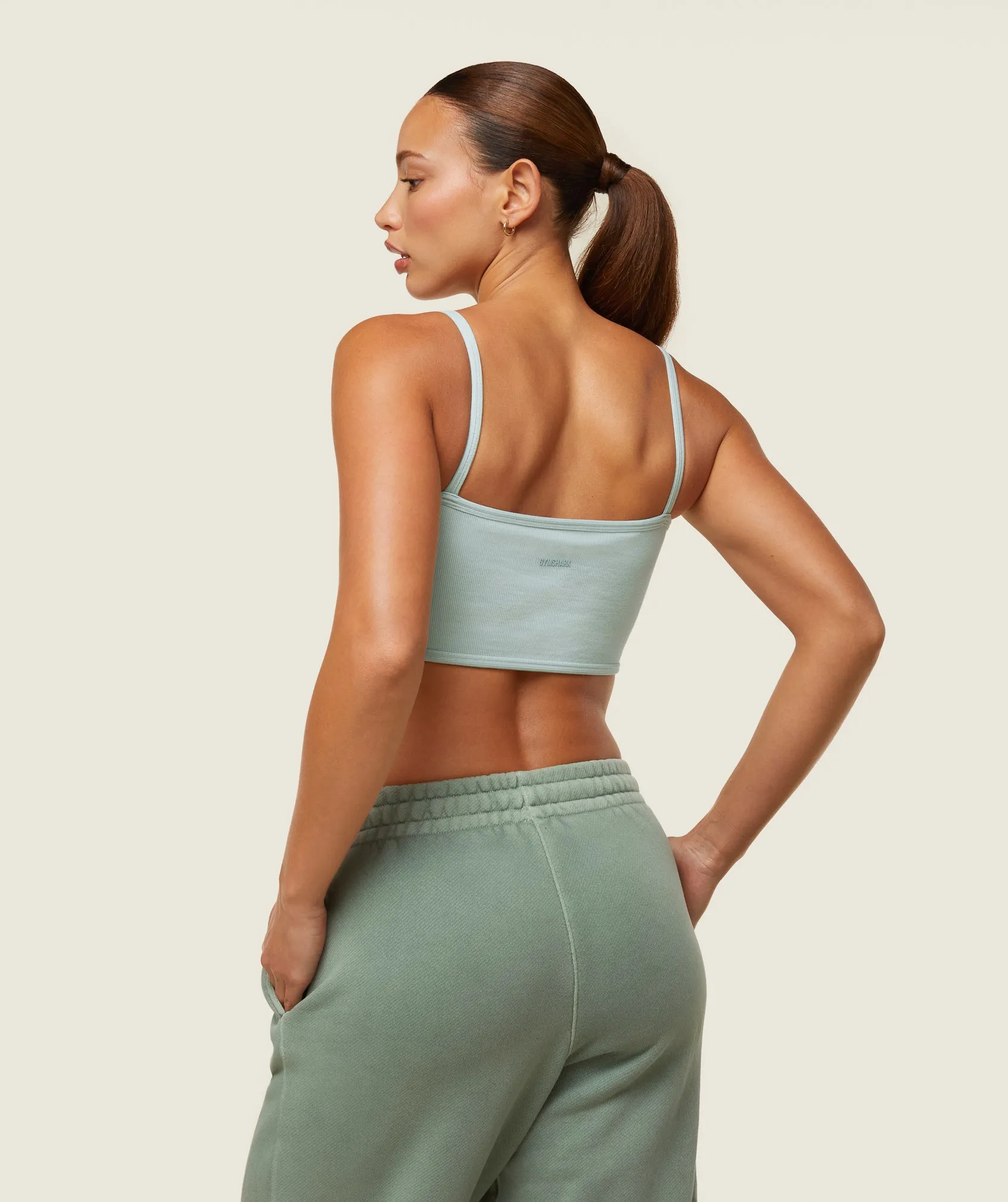 Gymshark everywear Ribbed Bandeau Bra - Cool Turquoise sold by Gymshark product image thumbnail 3