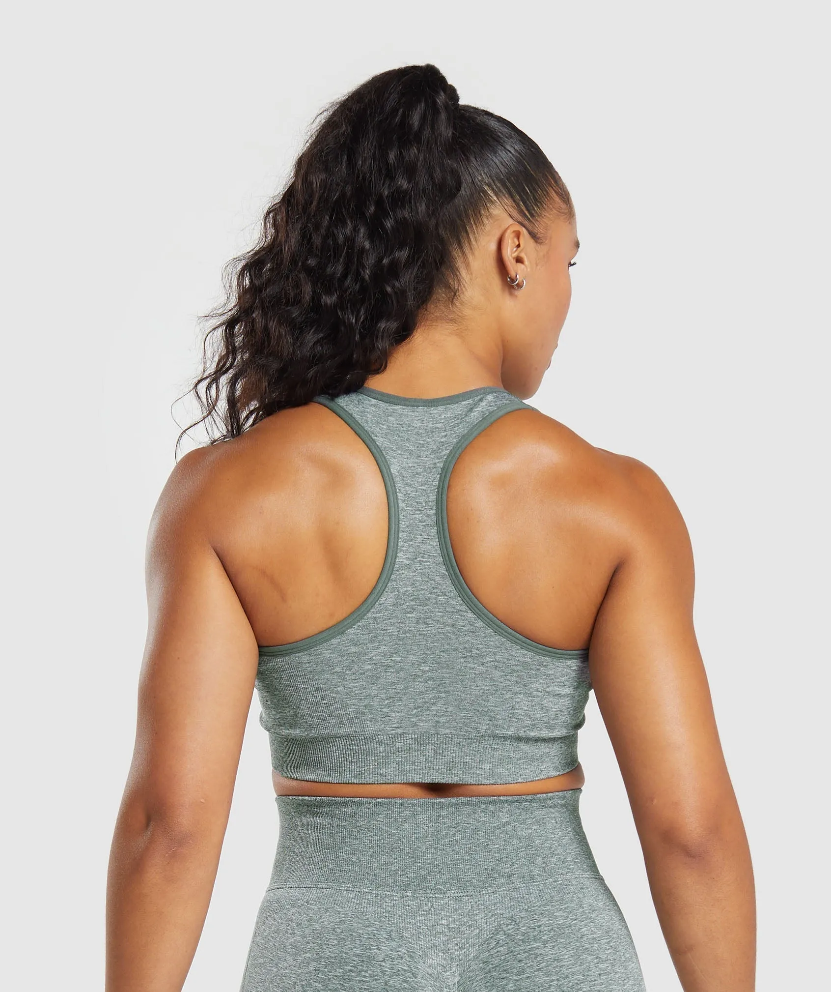 Gymshark Lift Contour Seamless Sports Bra - Slate Teal/White Marl sold by Gymshark product image thumbnail 3
