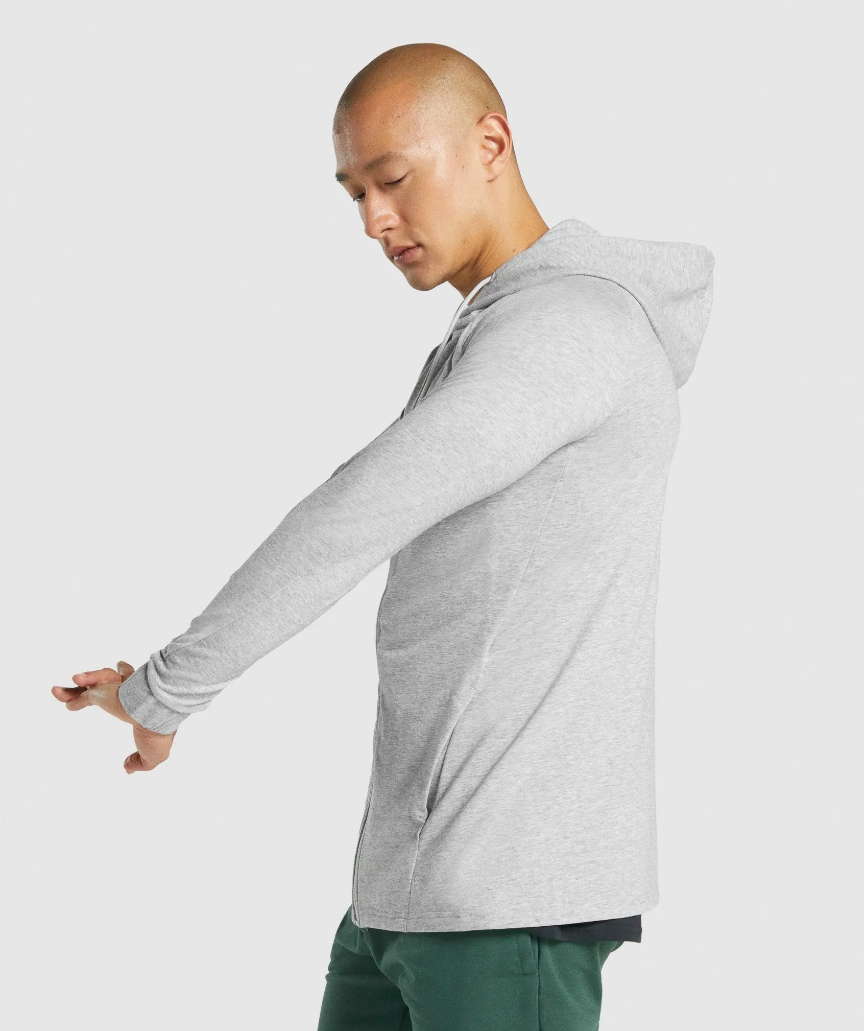 Gymshark Critical 2.0 Zip Up Hoodie - Light Grey Marl sold by Gymshark product image thumbnail 3